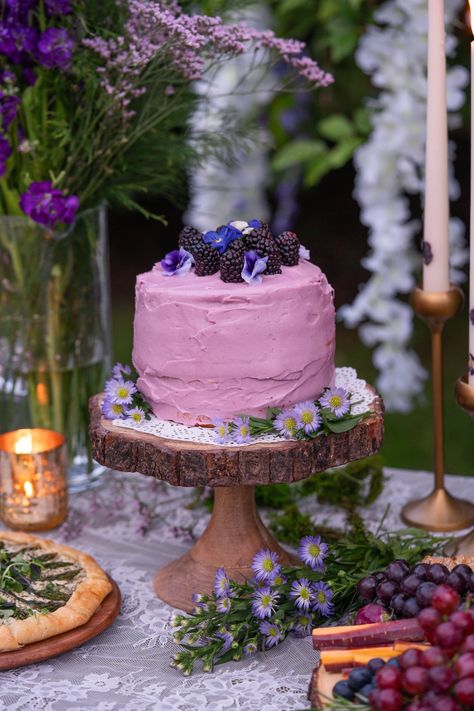 Blackberry Lavender Cake — My Moonstone Kitchen Practical Magic Cake, Litha Recipes, Blackberry Lavender Jam, Cranberry Kombucha, Lavender Jam, Blackberry Lavender, Gingerbread Hot Chocolate, Healthy Birthday Cakes, Night Picnic