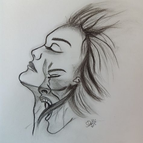 No one notices that how she screams internally😓#Don't under estimate women's power# there is alot hidden in their silence😑 Silenced Drawings, Internal Screaming Art, Woman Screaming Drawing, Easy Sketches To Draw, Minimalist Doodles, Sketches To Draw, Draw With Pencil, Screams Internally, Screaming Drawing