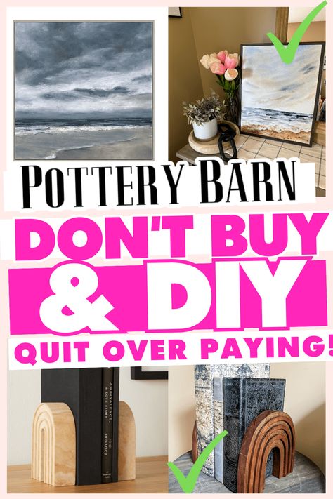 High-End Home Decor DIYS & Dupe Ideas on a BUDGET! - Whiskey & Whit High End Decor On A Budget, High End Diy Home Decor, High End Crafts, Diy Pottery Barn Decor, Pottery Barn Accessories, Pottery Barn Diy, Free Printable Artwork, Diy Restoration Hardware, Barrels Diy