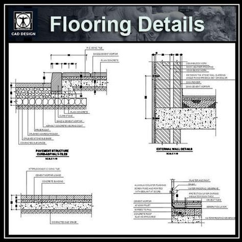 Free CAD Details-Flooring Details – CAD Design | Free CAD Blocks,Drawings,Details Floor Detail, Interior Details Drawing Architecture, Architecture Details Drawing, Flooring Detail Drawing, Interior Details Drawing, Shop Drawing Architecture, Working Drawings Architecture Details, Floor Detail Section, Raised Floor Detail Drawing