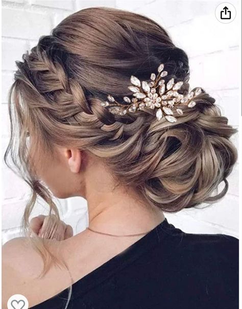 Wedding Updo With Hair Piece, Neat Wedding Hair, Hoco Hairstyles For Long Hair Up, Vine Hair Accessories, Bridal Hair Braided Updo, Wedding Hairstyles Witchy, Bride Hair With Cathedral Veil, Bridal Updo With Headpiece And Veil, Bride Updo Hairstyles With Hair Piece