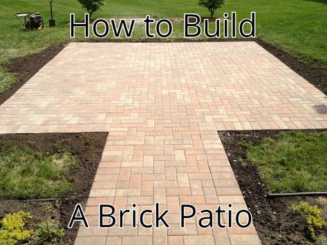 Build A Small Patio, Diy Backyard Brick Patio, Brick Floor Outdoor Patio, How To Build A Brick Patio, Brick Driveway Diy, How To Make A Brick Patio, What To Do With Extra Bricks Ideas, How To Lay A Brick Patio, Easy Brick Patio Diy