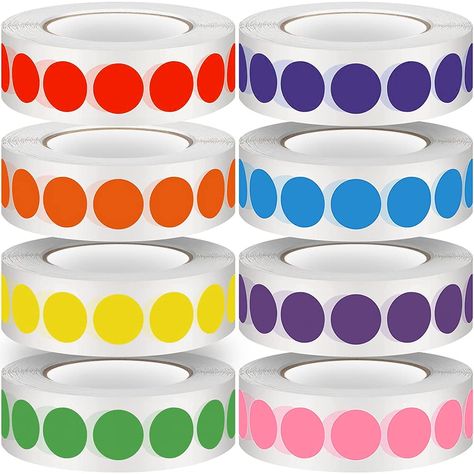 PRICES MAY VARY. 🔴Quantity and Color Introduction:8 kinds of colors, 8000 pcs round dot stickers color coding labels, 1000/roll, color coding labels can quickly attract your attention, easy to record your important records and organize files, mark key points. 🟠Size introduction:1/2 inch (13mm),8 rolls round dot stickers color coding labels , it size can be marked on the bottle, on the wall for decoration, on the map for marking, on clothes for size classification and anywhere you want. 🟡Wide Kid Surprise, Kinds Of Colors, File Organization, Office Organization, Classroom Organization, Le Point, Sticker Labels, Color Coding, Dots