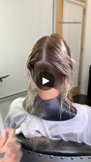 2.3M views · 66K reactions | Are we giving Robert on this blonde balayage bob haircut 
#hairextensions #hairtutorial #colorcorrection #balayage #hairtransformation | By Miguel Hairstylist | Give me a blonde bob at Make IT
a Robert. So this guest came in and said you know what? I want
a bob but I don't just want like a basic straight across
straight line bob. Let's make it a Robert. I was like what's
a Robert? So you know like a little bit more edgy. Maybe a
little bit more A-line. Some graduation in the back. So
Phillip Wolfhair came in and started creating the baseline
in the back of Chris's hair. You can see there like that
perfect layer in the back and then he dropped the top It was
pretty long and you see she had a lot of regrowth. She said I
want a really icy blonde, super beachy, ver Layered Graduated Bob Haircut, Icy Blonde Balayage, Line Bob, Wedding Ponytail Hairstyles, Boys Colored Hair, Blonde Balayage Bob, Haircut Salon, Medium Short Haircuts, Balayage Bob