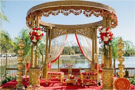 Whether you plan a royal wedding or a simple intimate wedding, one of the most important part is to decide weddding decor color schemes & palettes. So, here we are with a list of trending color themes for your wedding. #shaadisaga #indianwedding #weddingdecorcolorschemes #weddingdecorcolorschemescolorpalettes #weddingdecorcolorschemesboho #weddingdecorcolorschemesreception #weddingdecorcolorschemesflowers #weddingdecorcolorschemesideas #weddingdecorcolorschemesred #weddingdecorcolorschemes2021 Red And White Wedding Decorations, Red Indian Wedding, Mandap Design, White Wedding Decorations, Gujarati Wedding, Red And White Weddings, Desi Ghee, Wedding Venue Houston, Decor Color Schemes