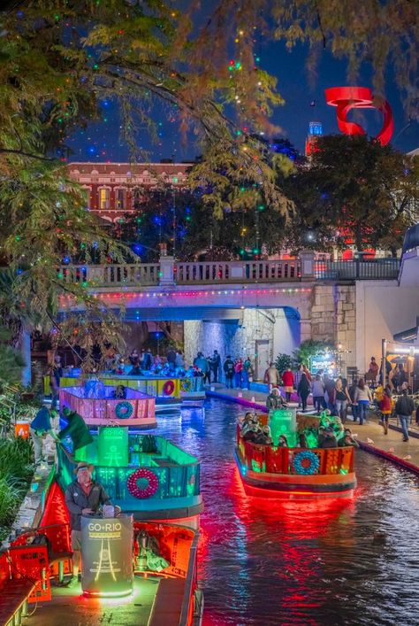 San Antonio River Walk, Best Christmas Light Displays, Visit San Antonio, San Antonio Riverwalk, Christmas Getaways, Texas Christmas, San Antonio River, Best Christmas Lights, Bald Cypress