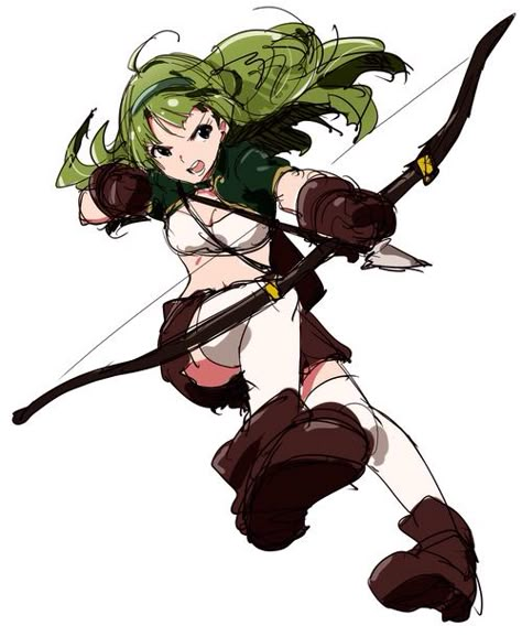 Archer Action Poses, Bow Character Poses, Archer Poses Drawing Female, Anime Bow Pose, Bow User Pose Reference, Anime Archer Female, Person Holding Bow And Arrow Reference, Archer Design Character, Archery Reference Pose