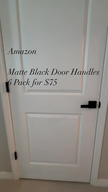 White Doors With Black Handles, French Door Knobs, Matte Black Door Handles, Black Knobs, Door Jam, Black Door Handles, Black Door, Black Handles, White Doors