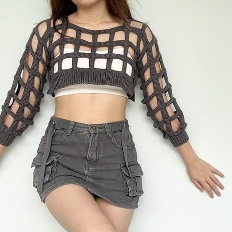 Mesh Sweater Crochet Pattern, Mesh Sweater Crochet, Crochet Mesh Sweater, Grid Sweater, Crochet Caplet, Crochet Shrug Pattern Free, Pullover Sweaters Pattern, Crochet Halter Top Pattern, Halter Top Pattern