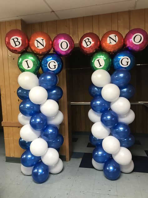 Bingo balloons Bingo Centerpiece Ideas, Bingo Night Decorations, Bingo Party Food, Bingo Decorations Ideas, Bingo Themed Party Ideas, Bingo Party Decorations Ideas, Bingo Decorations, Bingo Party Decorations, Bingo Prize Ideas