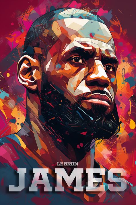 Lebron James Pop Art, Nba Stickers Printable, Lebron James Artwork, Lebron James 2018, Lebron James Painting, Sick Wallpapers, Nba Posters, Sports Illustrations Art, Lebron James Art