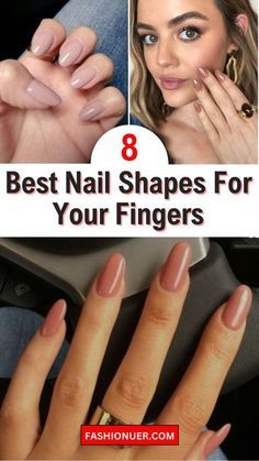 Top 5 Nail Shapes: Finding the Perfect Fit for You - Fashion Tips Tricks What Nail Shape Is Best For Me, Shapes Of Acrylic Nails, Nail Shapes For Hand Types, Best Nail Shape For Your Hands, Nail Shapes For Short Nails, Different Shape Nails, Nail Styles Shapes, Almond To Coffin, Mail Shapes