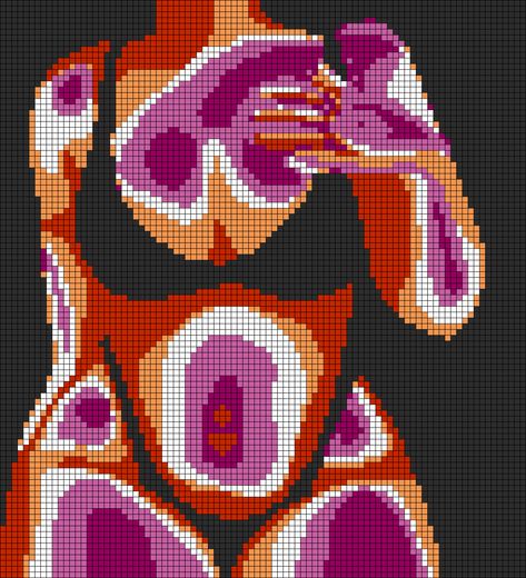 Alpha pattern #154101 variation #308256 | BraceletBook Cross Stitch Decoration, Feminist Alpha Pattern, Pig Alpha Pattern, Large Pixel Art Pattern, Crochet Tapestry Grid Pattern, Alpha Pattern 2 Color, Brain Pixel Art, Perler Art Pattern, Crochet Alpha Patterns