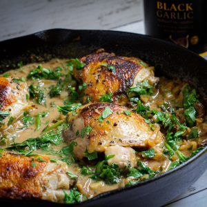 Black Garlic Recipes, Creamy Chicken Dish, Garlic Chicken Recipes, Black Garlic, Mustard Chicken, Dinner Party Menu, Garlic Pasta, Lemon Sauce, Garlic Recipes