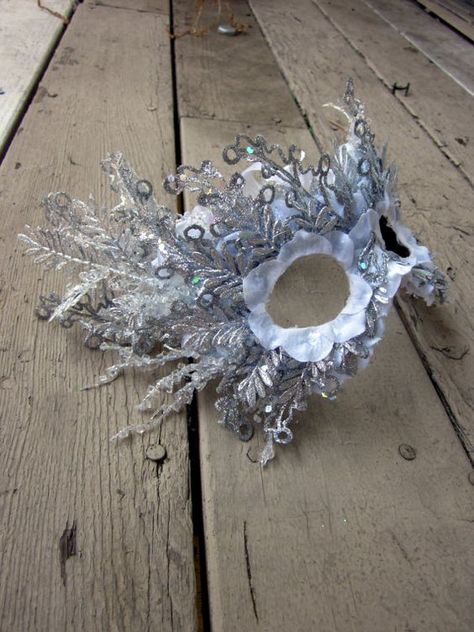 Elegant Winter Snowflake Ice Queen Masquerade Mask.: Ice Mask, Handmade Mask, Masked Ball, Mask Masquerade, Venetian Masks, Carnival Masks, Masks Masquerade, Masks Art, Masquerade Party