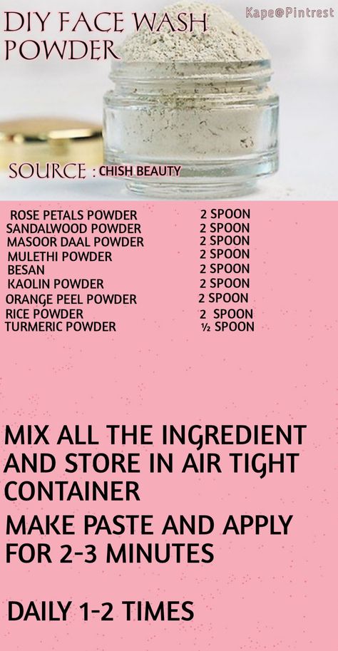 Diy Face Wash, Homemade Body Care, Natural Skin Care Ingredients, Diy Beauty Treatments, Skin Advice, Clear Healthy Skin, Beautiful Skin Care, Diy Skin Care Routine, Natural Face Skin Care