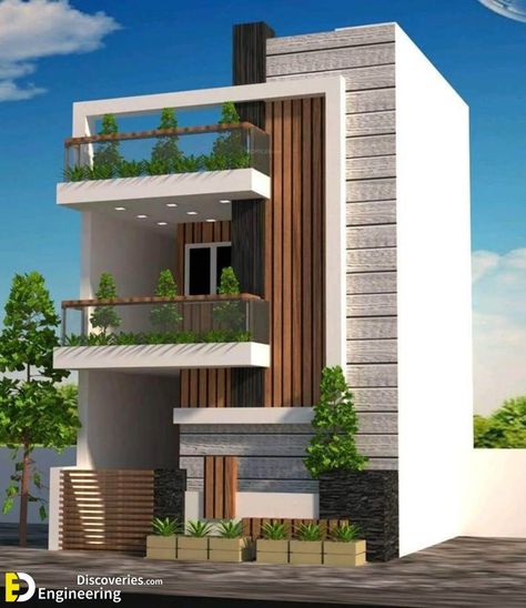 Top Future House Designs - Engineering Discoveries 3 Storey House Design, Home Designs Exterior, 2 Storey House Design, Small House Front Design, Small House Elevation, 2 Storey House, Small House Design Exterior, Small House Elevation Design, House Design Exterior