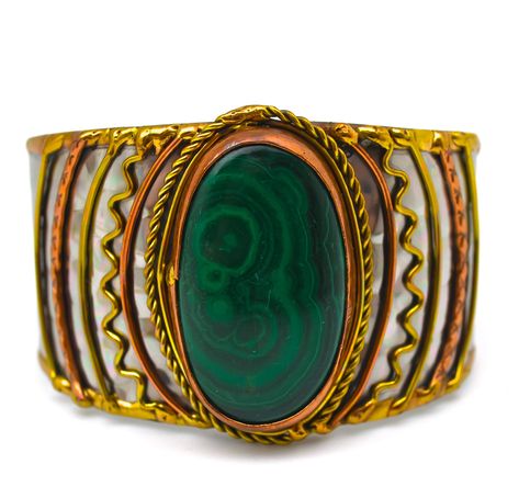 PRICES MAY VARY. Title: ANJU JEWELRY Janya Collection Mixed Metal Cuff Bracelet - Malachite Stone. Product Type: Departments > Women > Jewelry > Bracelets > Cuff Vintage Cuff Bracelet, To Express Your Feelings, Will Power, Metal Cuff Bracelet, Copper Accents, Medieval Jewelry, Malachite Stone, Womens Jewelry, Cross Bracelet