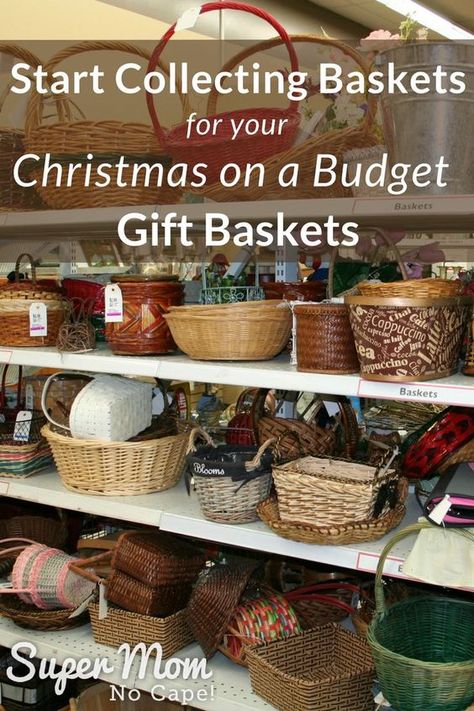 Start Collecting Baskets Now to have Christmas on a Budget Make Gift Baskets, Just Because For Him, Matric Farewell, Baskets Ideas, Secret Sister, Upcycling Projects, Gift Making, Budget Gift, Christmas On A Budget