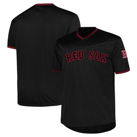 Turn attention toward your favorite MLB franchise with this Boston Red Sox Pop Fashion jersey. Its solid design from Profile highlights the authentic team graphics and coordinating trim. A rounded hem and breathable fabric make this Boston Red Sox jersey comfortable to wear all day. Size: 5XB.  Color: Black. Red Sox Jersey, Male Profile, Boston Fashion, Jersey Outfit, Boston Red, White Sock, Chicago White Sox, Boston Red Sox, Red Sox