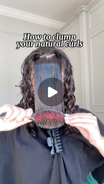 How To Define Natural Curls, How To Brush Style Wavy Hair, How To Make Natural Curls, How To Do Natural Curls, Curl Training Hair Naturally Curly, Curls With Brush, Bring Out Natural Curls, How To Curl Natural Hair, Curl Defining Brush