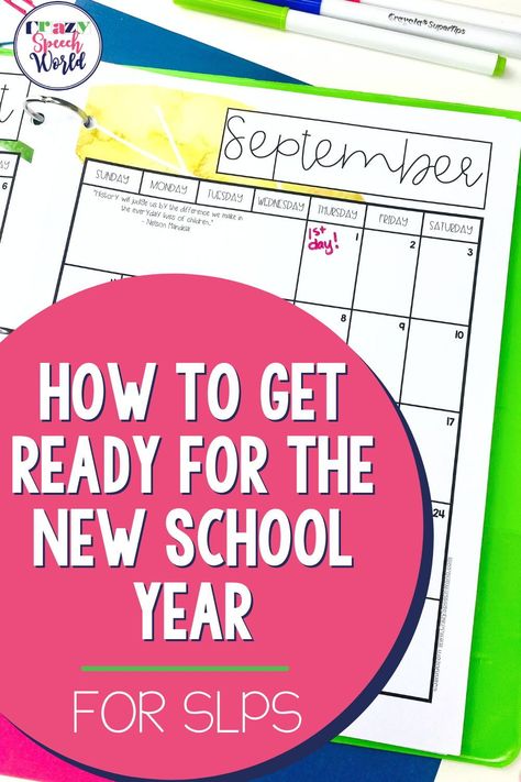 Get ready for the new school year with these tips and tricks for SLPs! This blog post features 6 steps and tips for how to make sure you start the year off the right way as a school based SLP. Head to this blog for these speech therapy activities and tips now! New Years Speech And Language Activities, Speech Therapy First Day Activity, First Week Of Speech Therapy Activities, First Day Of Speech Therapy Activities, Paperwork Organization, New Year Speech, Speech Therapy Themes, Speech Therapy Activities Preschool, Slp Organization