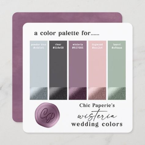 Wisteria Wedding Colors, Pink Spring Wedding, Mauve Wedding Colors, Wisteria Wedding, Wedding Color Palette Summer, Spring Wedding Color Palette, Blush Color Palette, Wedding Color Combos, Wedding Color Trends