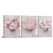 Nordic Wall Art, Pink Watercolor Flower, Nordic Wall, Floral Collection, Stretched Canvas Wall Art, Floral Poster, Framed Abstract, Wall Decor Pictures, Wall Art Canvas Painting