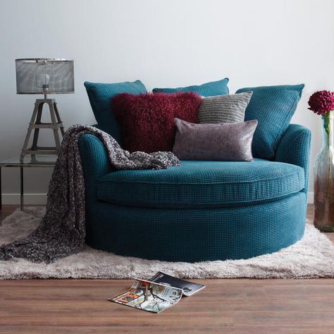 Nest Furniture Faster Chair - Bumps Teal.... Would make a cozy reading corner in the basement Nest Furniture, Big Comfy Chair, Nest Chair, Cozy Reading Corners, Couch Design, Cozy Couch, Custom Chair, Blue Chair, Furniture Stores