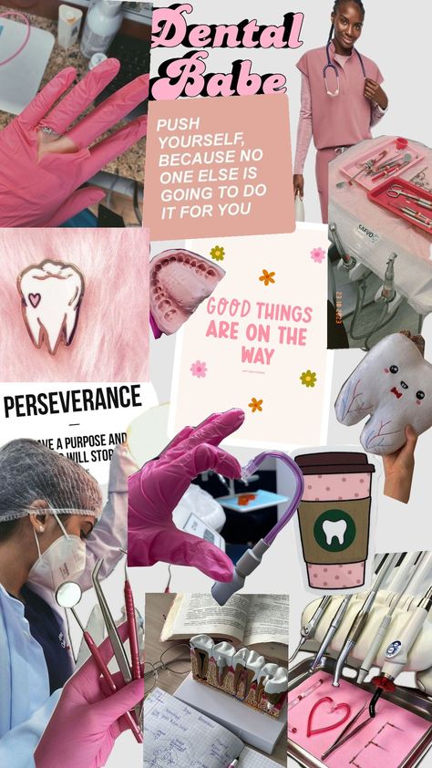 #dental hygienist #dental #dentalhygiene #myfirstshuffle #pinkaesthetic Dental College Aesthetic, Dental Therapist Aesthetic, Dental Assistant Vision Board, Dentist Assistant Aesthetic, Hygienist Aesthetic, Dental School Aesthetic, Dental Hygiene Aesthetic, Dental Hygienist Aesthetic, Dental Assistant Aesthetic