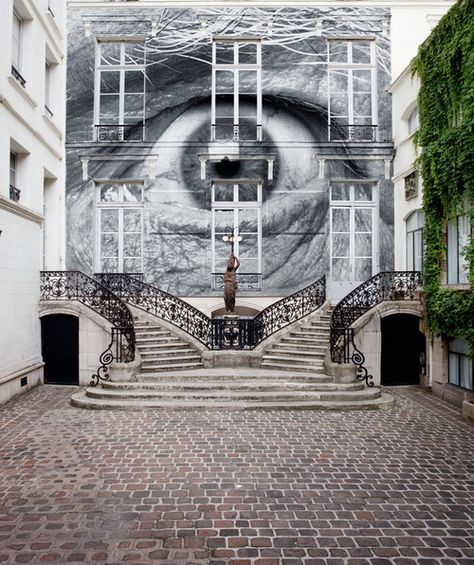 Street Artist JR Opens in Paris. 000 Surrealist Eye, Martha Wayne, Jr Art, French Street, Urban Street Art, Amazing Street Art, 3d Street Art, By Any Means Necessary, Murals Street Art