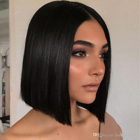 Lace Front Short Bob Human Hair Wigs For Black Women Cheap 2*6 Closure Wigs Big Middle Part Lace Wigs For Cheap Human Hair Wig Sale From Fashionhairqd, $44.89| DHgate.Com Bob Hairstyles 2018, Short Black Hair, Long Bobs, Indian Remy Hair, Short Human Hair Wigs, A Bob, Bob Haircut For Fine Hair, Bob Hairstyles For Fine Hair, Short Straight Hair