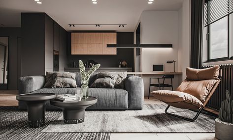 -URBAN FLAT- on Behance Urban Modern Interior Design, Ruang Tv, Urban Interiors, Flat Interior, Urban Modern, Home Room Design, Apartment Interior, Apartment Design, Small Apartments