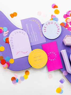 Bright Invitation Design, Wedding Invitations Colorful, Colourful Wedding Invitations, Modern Colorful Wedding Invitations, Simple Wedding Stationery, Bright Wedding Invitations, Bold Wedding Invitations, Colorful Wedding Invitations, Bespoke Wedding Stationery