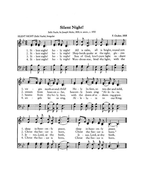 Silent Night Sheet Music, Music Printables, Silent Night Holy Night, Christian Song Lyrics, Christmas Ephemera, Night Christmas, Crazy Day, Crazy Train, Music Page