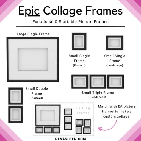 RAVASHEEN - Epic Collage Frames Sims 4 Cc Floor Clutter, Sims 4 Picture Frame Mod, The Sims 4 Ravasheen, Sims 4 Cc Framed Picture, Sims 4 Functional Picture Frame, Sims 4 Functional Photo Frame, Sims 4 Photo Frame Mod, Sims 4 Picture Frame Cc, Sims 4 Cc Ravasheen