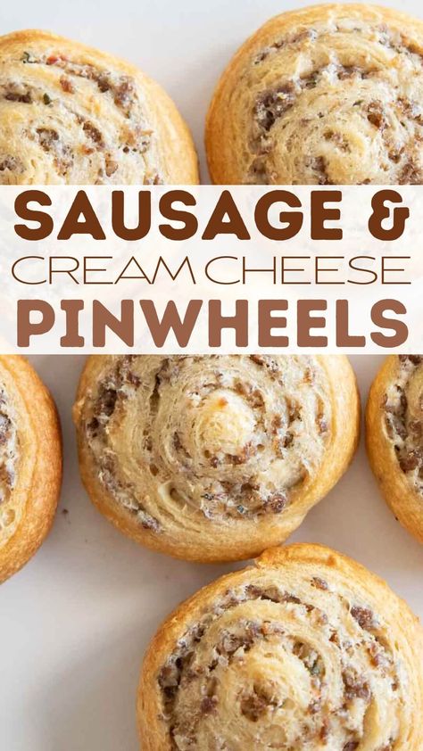 Crescent Roll Cream Cheese Sausage, Sausage Cheddar Pinwheels, Crescent Cream Cheese Sausage, Cream Cheese Sausage Pinwheels, Crescent Roll And Sausage Recipes, Finger Foods With Crescent Rolls, Cheese And Sausage Pinwheels, Boursin Cheese Appetizers Crescent Rolls, Crescent Roll Sausage Pinwheels