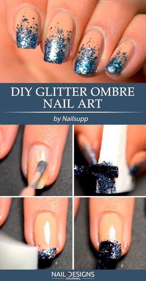 Sparkly Glitter Ombre You Cam Do In 5 Min #glitternails #ombrenails ❤️ The art of how to do fun nail designs at home is easy. Anyone can become a pro with the right guidance and motivation. That is what we are here for! ❤️ See more: https://naildesignsjournal.com/fun-nail-designs-tutorials/ #naildesignsjournal #nails #nailart #naildesigns Ombre Glitter Nails Tutorial, Nail Designs At Home, Ombre Nail Diy, Fun Nail Designs, Simple Nails Design, Glamorous Birthday, Glitter Toe Nails, Birthday Nail Designs, Birthday Nail