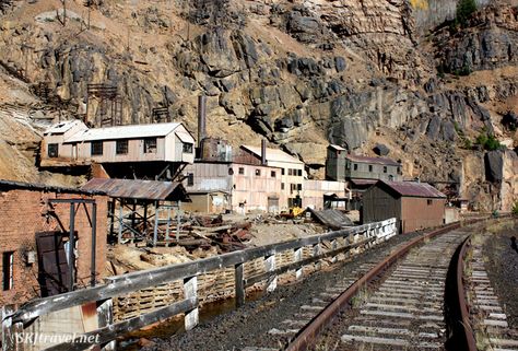 Abandoned train station in the valley below Gilman, Colorado. Abandoned Mining Town, Ghost Towns In Colorado, Western Train, Abandoned Towns, Colorado Mines, Old Western Towns, Abandoned Train Station, Town Homes, Mining Town