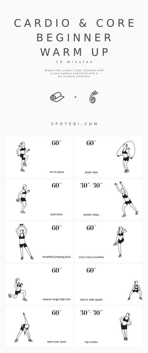 Fitness Routine For Beginners At Home, Beginner Workout Home Women, Stamina Building Workouts For Women, Beginner Functional Workout, Aerobics For Beginners, Beginner Gym Workout For Women Cardio, Cardio Routine At Home, Core Warm Up Exercises, Cardio Warm Up