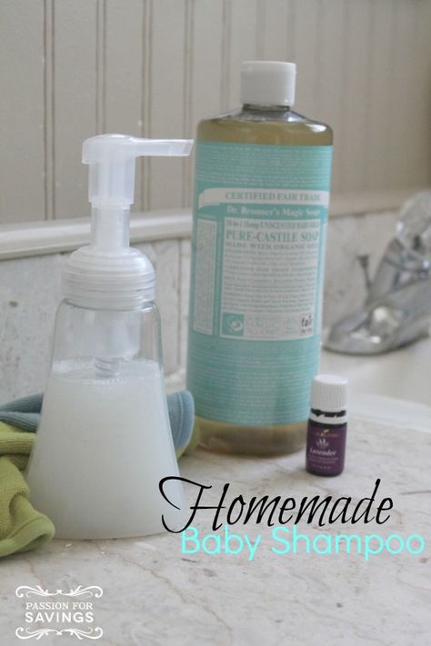 Homemade Baby Shampoo! Easy DIY Recipe for an All Natural Shampoo that is Safe for Kids! Are Essential Oils Safe, Diy Shampoo, Diy Recipe, Castile Soap, Young Living Oils, Baby Shampoo, Natural Shampoo, Homemade Baby, Baby Diy