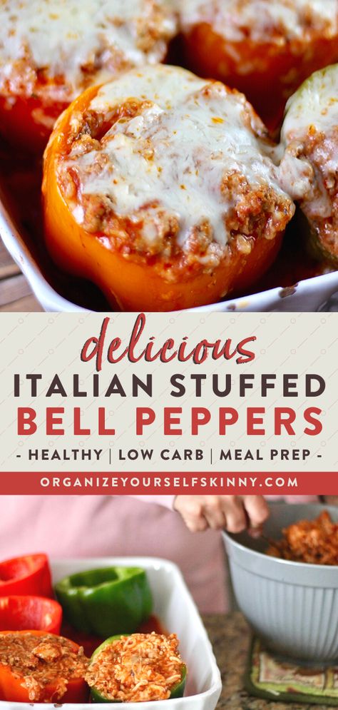 Healthy Italian Stuffed Peppers, Low Carb High Protein Stuffed Peppers, Heart Healthy Italian Recipes, Italian Stuffed Peppers Recipe, High Protein Stuffed Peppers, Low Calorie Stuffed Peppers, Healthy Italian Dinner Recipes, Italian Meal Prep, Stuffed Peppers With Italian Sausage