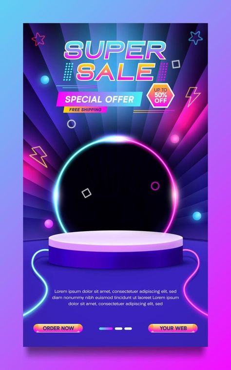 Neon Design Poster, Super Sale Poster, Neon Poster Design, Neon Style, Promo Poster, Graphic Design Ads, Neon Fashion, Neon Design, Neon Glow