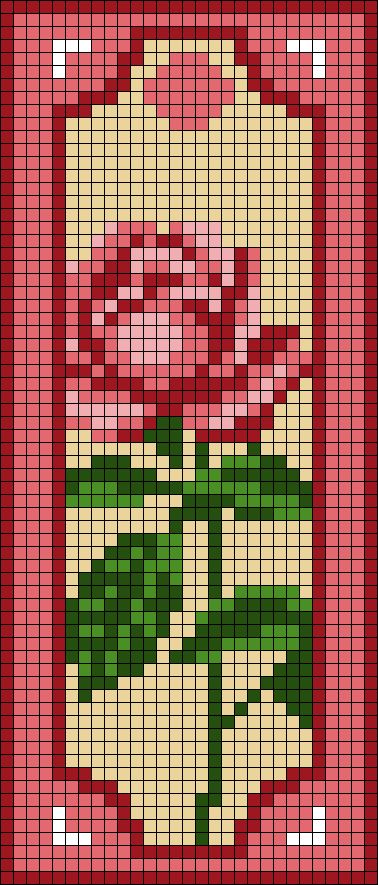 Alpha pattern #166745 | BraceletBook Pixel Rose Pattern, Floral Pixel Pattern, Book Mark Alpha Pattern, 2 Colour Pixel Art, Long Alpha Patterns, Alpha Patterns Crochet Flower, Alpha Pattern Books, Evil Eye Alpha Pattern, Pixel Art Grid Flower