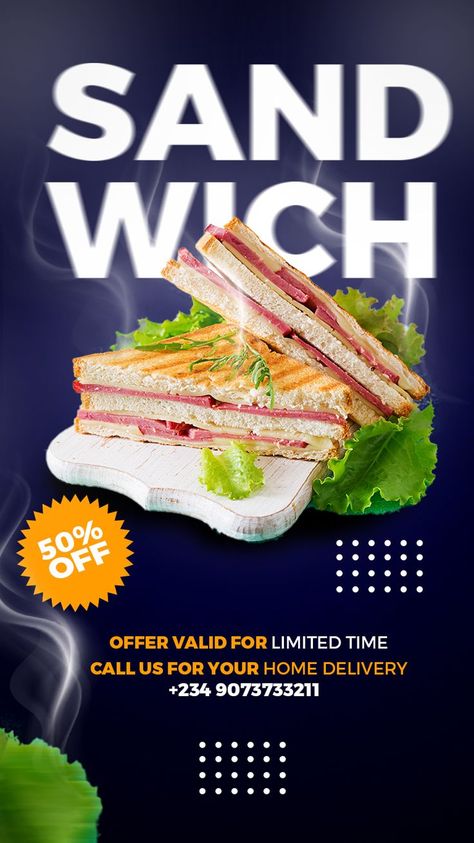 Sandwich Poster Design, Sandwich Poster, Food Catalog, Cold Sandwiches, Flyers Design, Tuna Sandwich, Quick Bite, Ice Pops, Company Meals