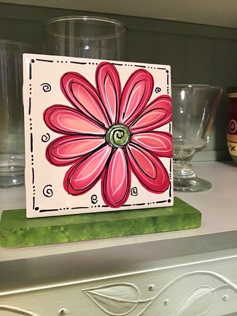 Tile Painting Ideas Art, Hand Painted Ceramic Tiles, Tile Painting Craft, Painted Tiles Art, Ceramic Tile Projects, Painting On Ceramic Tiles, Painting Coasters Ideas, Tile Painting Ideas, Petroglyph Ideas