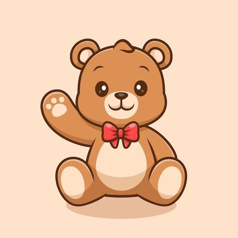 Cute teddy bear bear doll cartoon vector design illustration 🧸 Cute Bear Images Cartoon, Cute Teddy Bear Cartoon, Cute Bear Clipart, Teddy Bear Character Design, Bear Cartoon Drawing, Bear Illustration Design, Bear Illustration Cute, Teddy Illustration, Teddy Cartoon