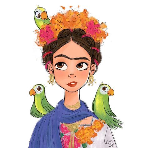 Frida Kahlo Drawing, Paintings Cartoon, Frida Kahlo Cartoon, Frida Kahlo Paintings, Kahlo Paintings, Frida Art, Frida Kahlo Art, Posca Art, Mexican Art