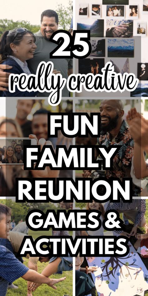 Family Reunion Games and Party Activities - fun ideas for family parties, games for family reunions and fun family reunion ideas for kids and adults #familyreunion #reuniongames #partygames #partyideas Family Reunion Kids Games, Family Reunion Ideas Themes, Reunion Activities, Family Reunion Ideas, Family Reunion Themes, Family Reunion Activities, Holiday Party Themes, Reunion Games, Family Reunion Planning