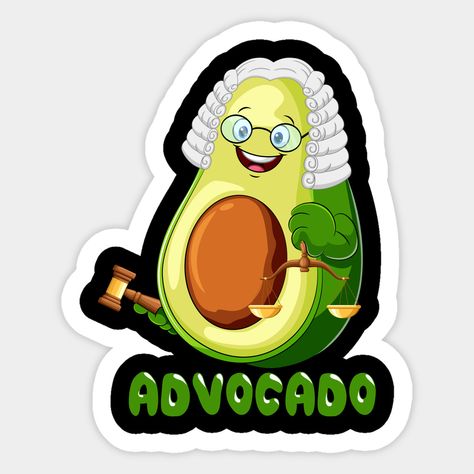 Kawaii Avocado, Lawyer Quotes, Funny Lawyer, Law School Inspiration, Sticker Design Inspiration, School Inspiration, Law Student, Gift Stickers, Lawyer